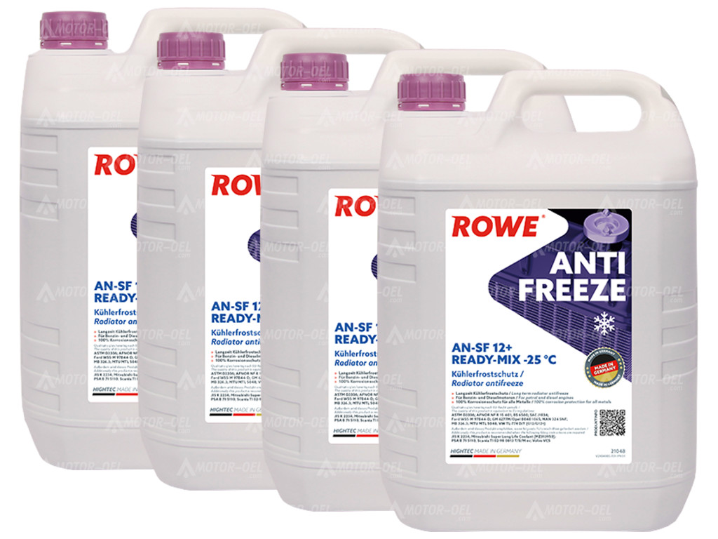 ROWE HIGHTEC ANTIFREEZE AN-SF 12+ READY-MIX -25 °C, 20 Liter (4x5L), 21048