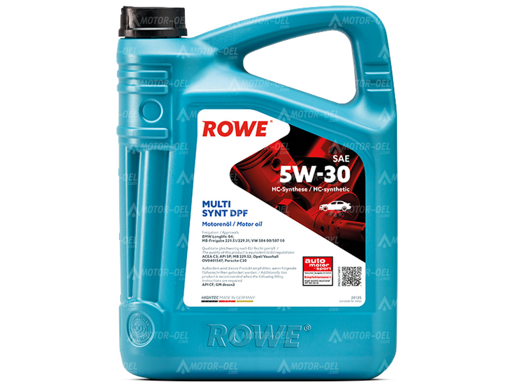 ROWE HIGHTEC MULTI SYNT DPF SAE 5W-30, 5 Liter, 20125 ROWE HIGHTEC MULTI SYNT DPF SAE 5W-30, 10 Liter (2x5L), 20125