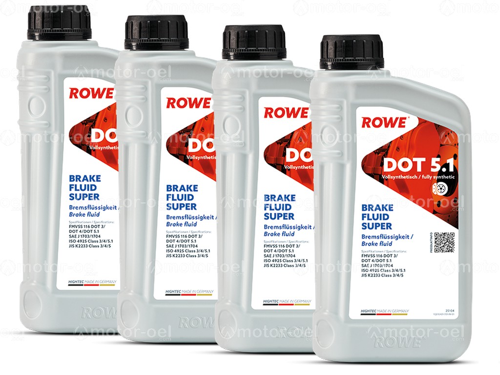 ROWE HIGHTEC BRAKE FLUID SUPER DOT 5.1, 4 Liter (4x1L), 25104