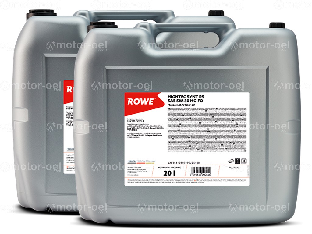 ROWE HIGHTEC SYNT RS SAE 5W-30 HC-FO, 40 Liter (2x20L), 20146