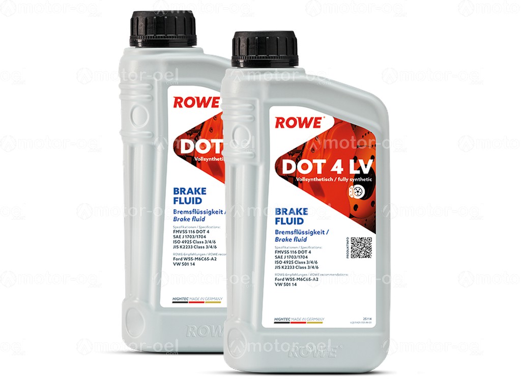 ROWE HIGHTEC BRAKE FLUID DOT 4 LV, 2 Liter (2x1L), 25114