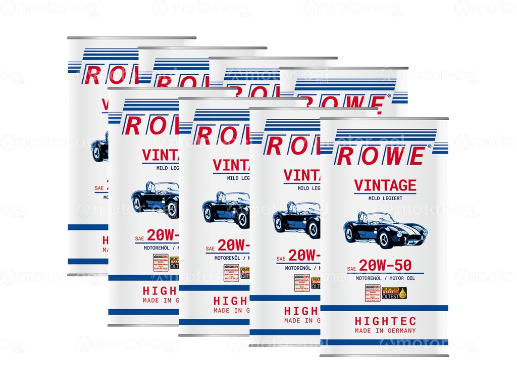 40 Liter (8x5L) ROWE HIGHTEC VINTAGE SAE 20W-50 MILD LEGIERT, 20221