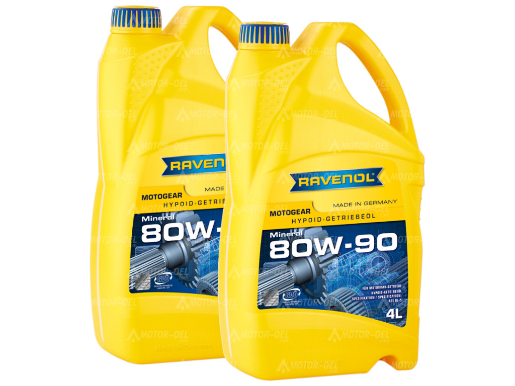 RAVENOL Motogear SAE 80W-90 GL-5, 8 (2x4) Ltr. RAVENOL Motogear SAE 80W-90 GL-5, 8 (2x4) Ltr.