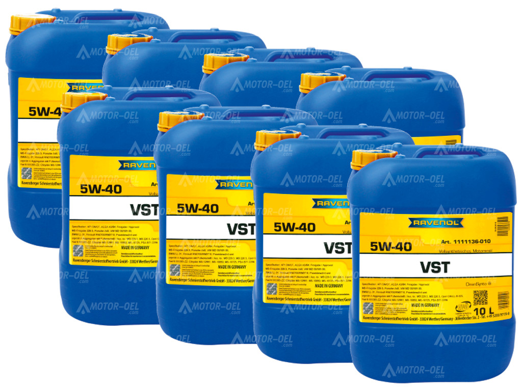 RAVENOL VollSynth Turbo VST SAE 5W-40, 80 Liter (8x10L), 1111136