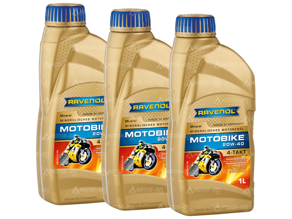 RAVENOL Motobike 4-T Mineral SAE 20W-40 3 (3x1) Ltr. RAVENOL Motobike 4-T Mineral SAE 20W-40 3 (3x1) Ltr.