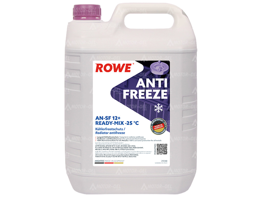 ROWE HIGHTEC ANTIFREEZE AN-SF 12+ READY-MIX -25 °C, 5 Liter, 21048 ROWE HIGHTEC ANTIFREEZE AN-SF 12+ READY-MIX -25 °C, 5 Liter, 21048