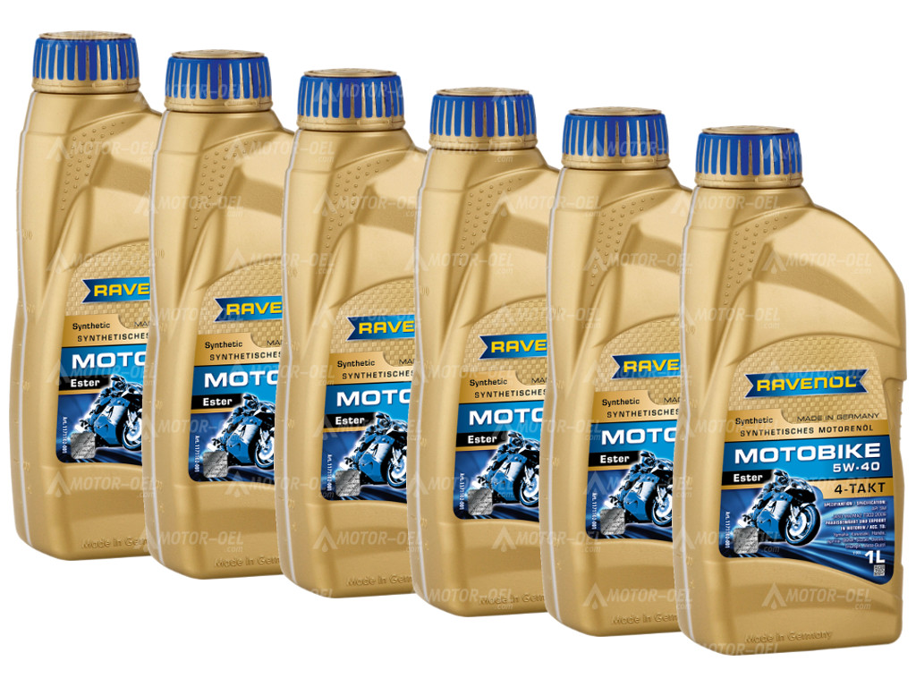 RAVENOL Motobike 4-T Ester SAE 5W-40 6 (6x1) Ltr.