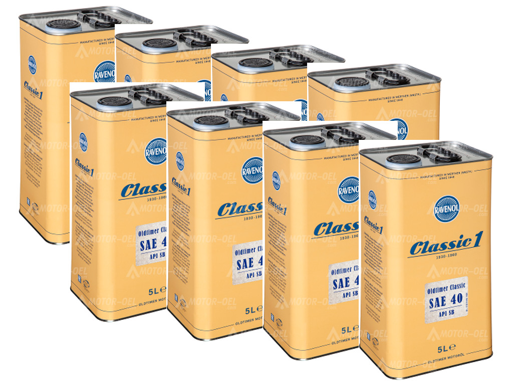 RAVENOL Oldtimer Classic SAE 40 API SB, 40 (8x5) Ltr. RAVENOL Oldtimer Classic SAE 40 API SB, 40 (8x5) Ltr.