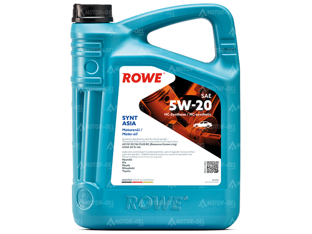 ROWE HIGHTEC SYNT ASIA SAE 5W-30, 20 Liter (4x5L), 20359