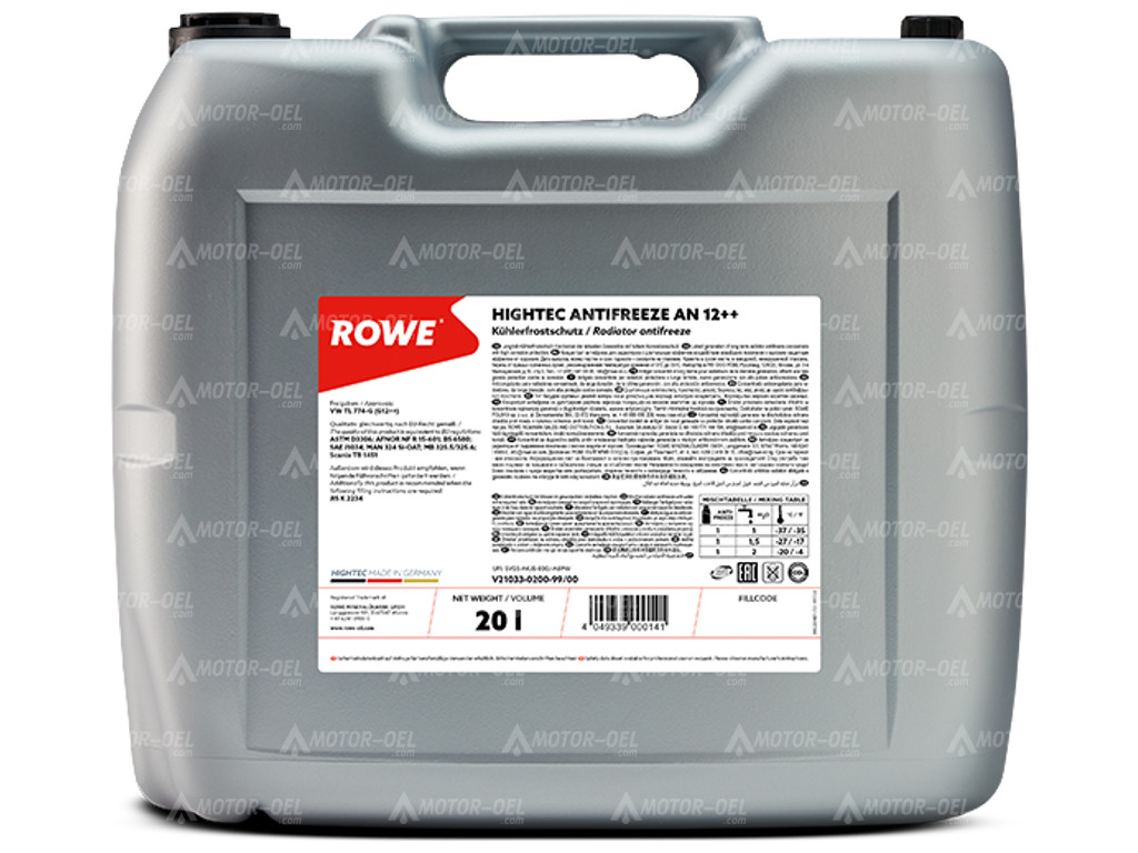 ROWE HIGHTEC ANTIFREEZE AN 12++, 20 Liter , 21033