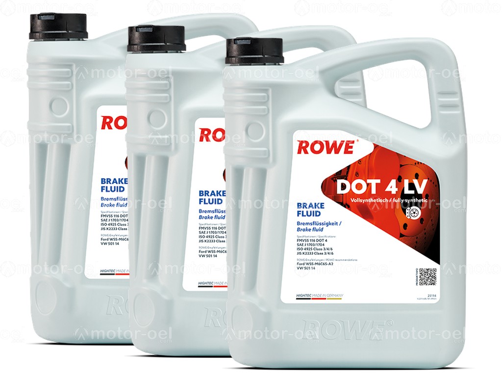ROWE HIGHTEC BRAKE FLUID DOT 4 LV, 15 Liter (3x5L), 25114
