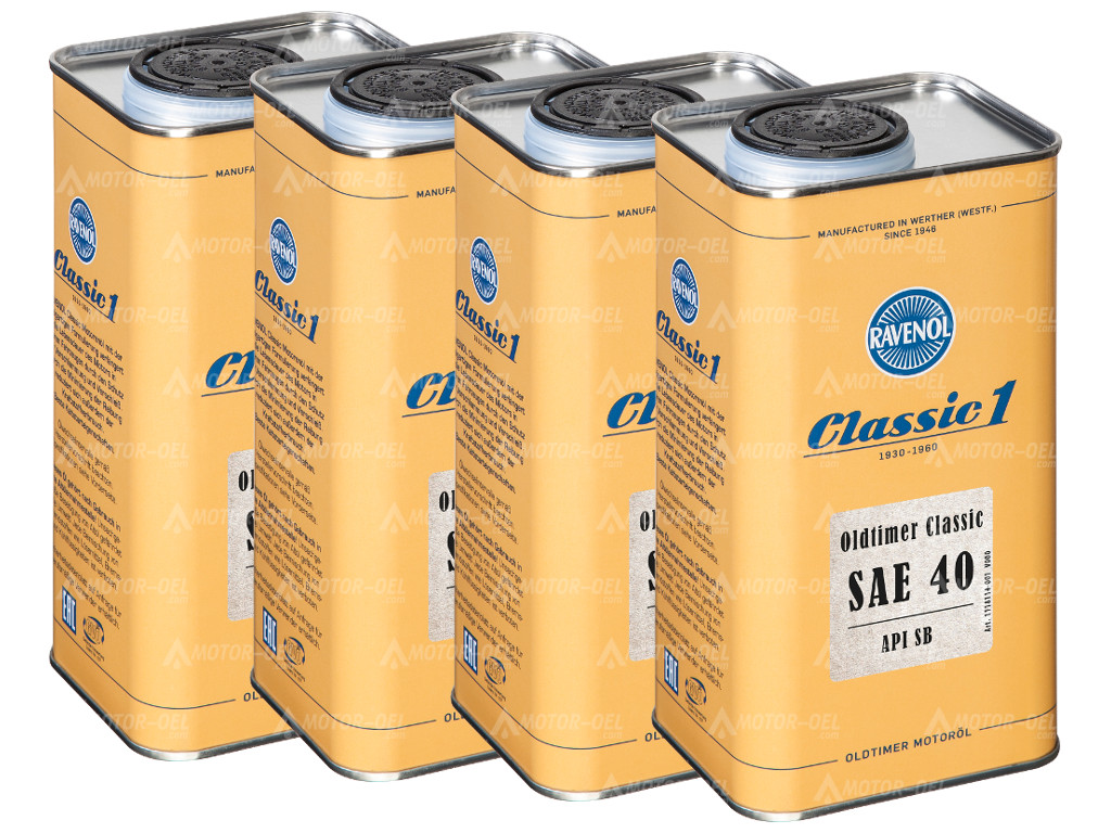 RAVENOL Oldtimer Classic SAE 40 API SB, 4 (4x1) Ltr. RAVENOL Oldtimer Classic SAE 40 API SB, 4 (4x1) Ltr.