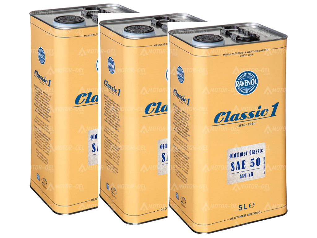 RAVENOL Oldtimer Classic SAE 50 API SB, 15 (3x5) Ltr.