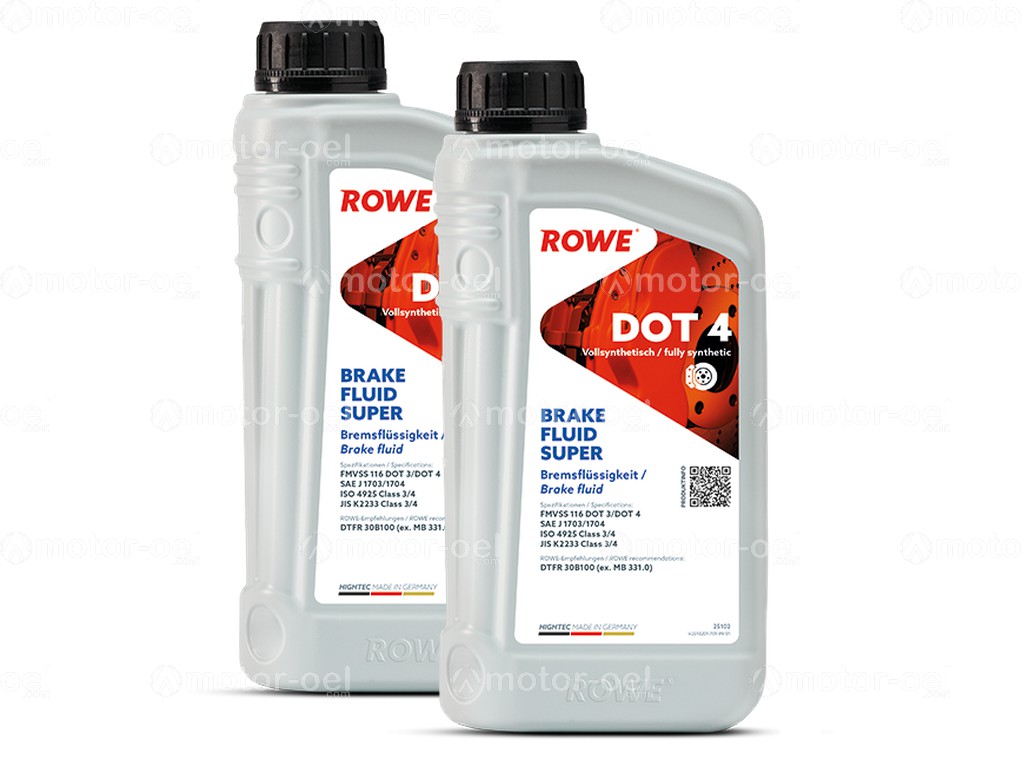 ROWE HIGHTEC BRAKE FLUID SUPER DOT 4, 2 Liter (2x1L), 25102