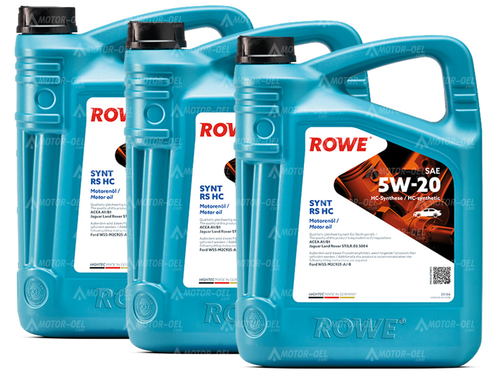 ROWE HIGHTEC SYNT RS HC SAE 5W-20, 15 Liter (3x5L), 20186