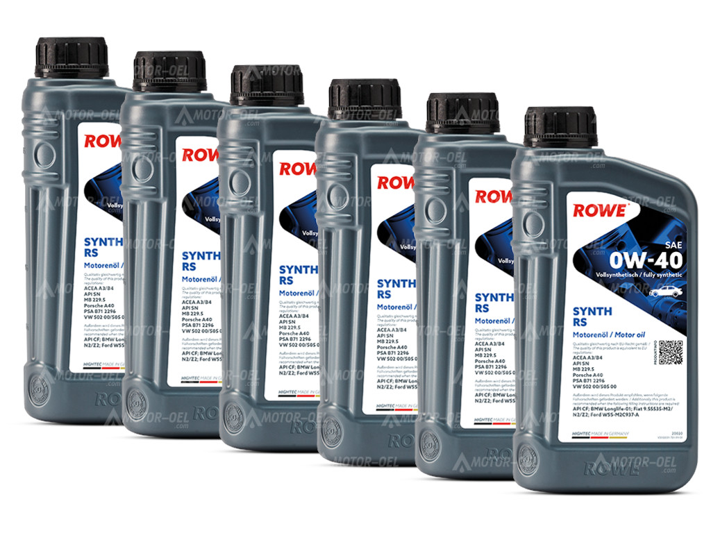 ROWE HIGHTEC SYNTH RS SAE 0W-40, 6 Liter (6x1L), 20020