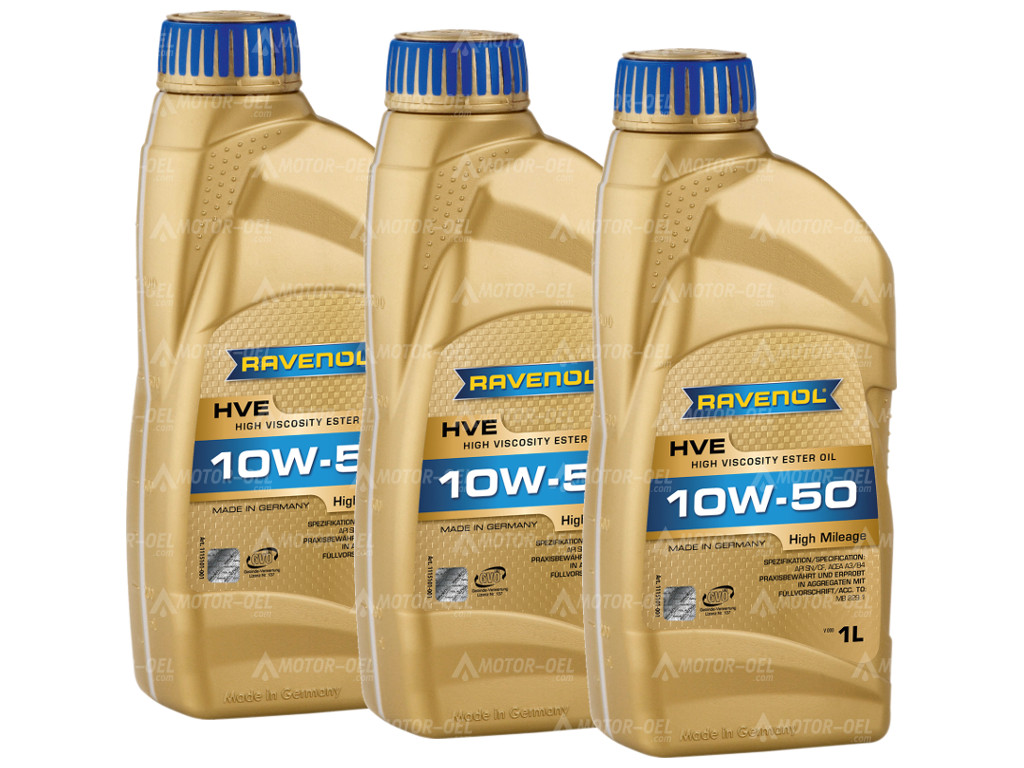 RAVENOL HVE High Viscosity Ester Oil SAE 10W-50 3 (3x1) Ltr.