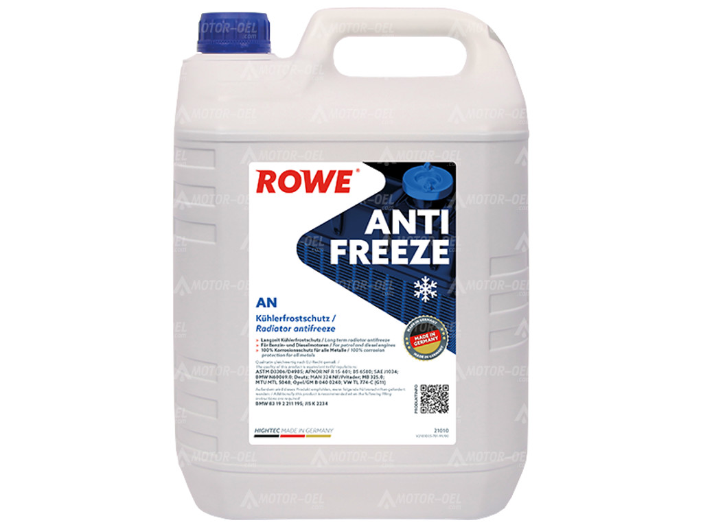ROWE HIGHTEC ANTIFREEZE AN, 5 Liter, 21010 ROWE HIGHTEC ANTIFREEZE AN, 5 Liter, 21010
