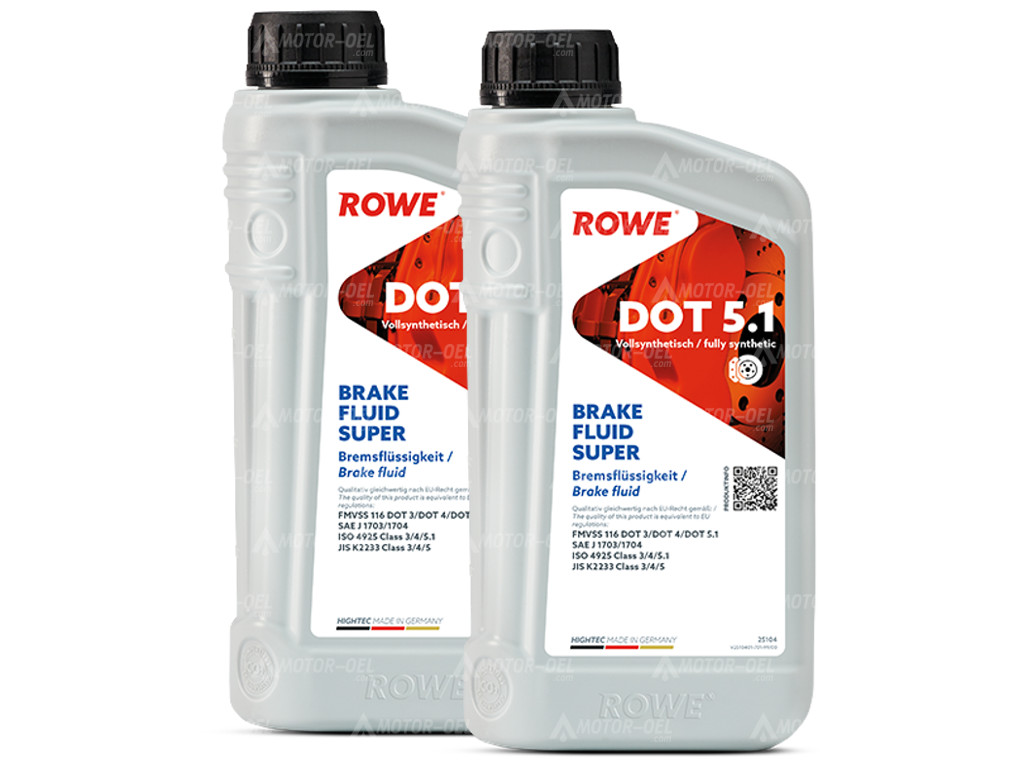 ROWE HIGHTEC BRAKE FLUID SUPER DOT 5.1, 2 Liter (2x1L), 25104