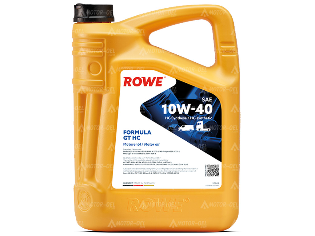 ROWE HIGHTEC FORMULA GT SAE 10W-40 HC, 5 Liter, 20003 ROWE HIGHTEC FORMULA GT SAE 10W-40 HC, 5 Liter, 20003