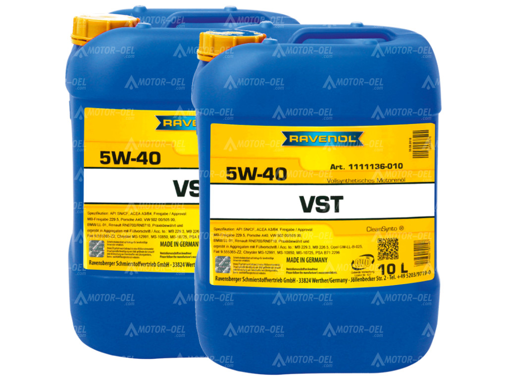 RAVENOL VollSynth Turbo VST SAE 5W-40, 20 Liter (2x10L), 1111136