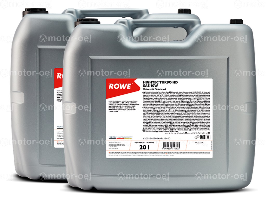 ROWE HIGHTEC TURBO HD SAE 10W, 40 Liter (2x20L), 20015