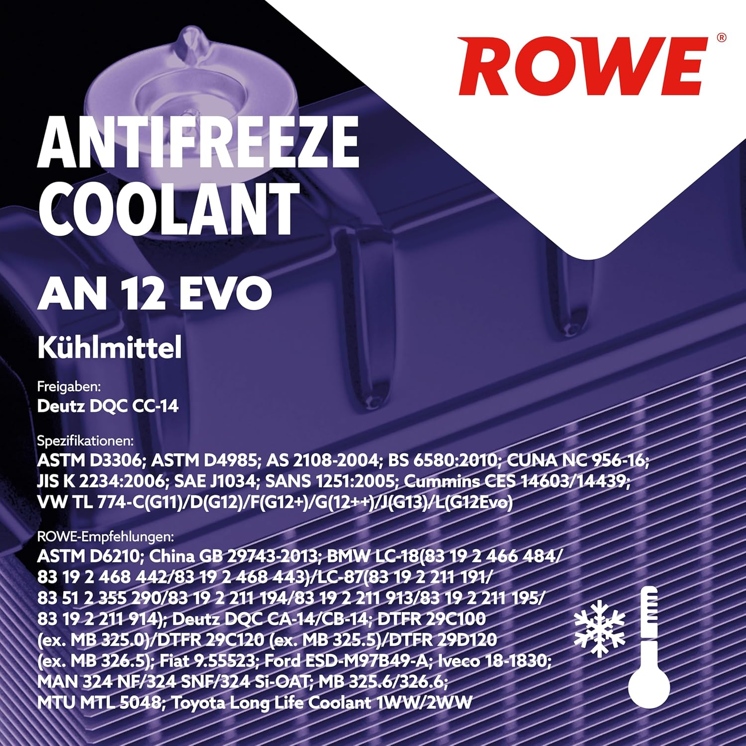 1,5 Liter ROWE HIGHTEC ANTIFREEZE COOLANT AN 12 EVO, 21080