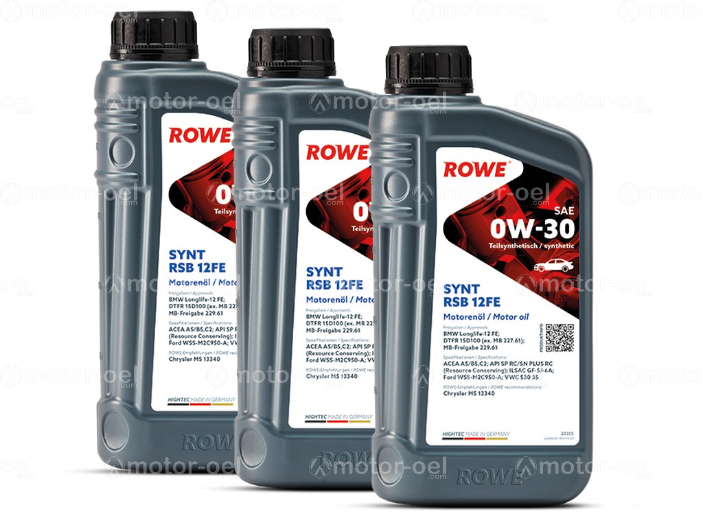ROWE HIGHTEC SYNT RSB 12FE SAE 0W-30, 3 Liter (3x1L), 20305
