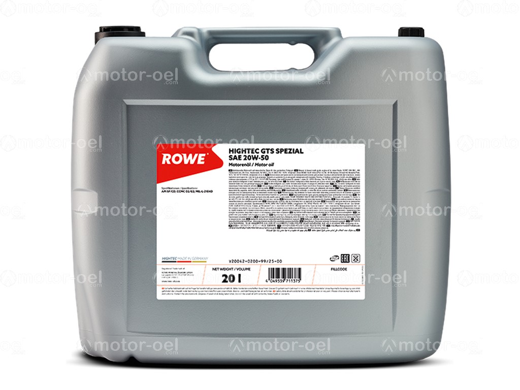 ROWE HIGHTEC GTS SPEZIAL SAE 20W-50, 20 Liter, 20042