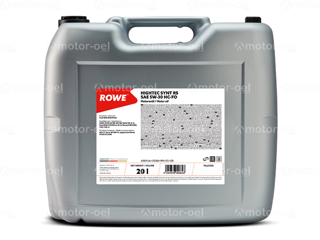 ROWE HIGHTEC SYNT RS SAE 5W-30 HC-FO, 20 Liter, 20146