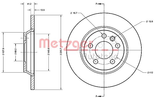 Metzger 6110275 Bremsscheibe 2 Stück für VW und FORD