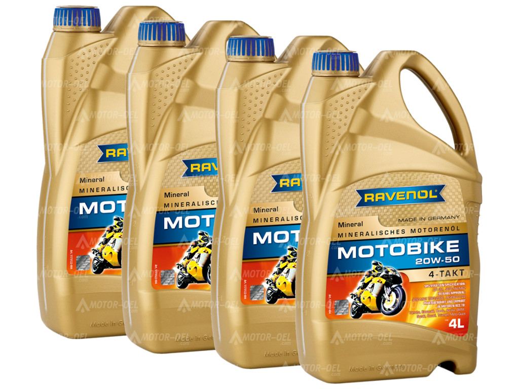 RAVENOL Motobike 4-T Mineral SAE 20W-50 16 (4x4) Ltr.