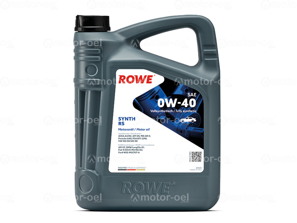 ROWE HIGHTEC SYNTH RS SAE 0W-40, 5 Liter, 20020