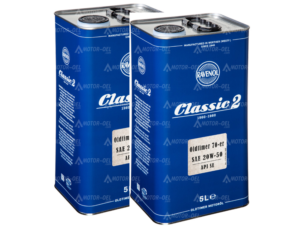 RAVENOL Oldtimer 70-er SAE 20W-50 API SE, 10 (2x5) Ltr.