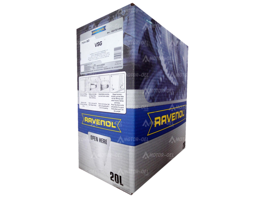 80 Liter (4x20L) Bag in Box RAVENOL VSG SAE 75W-90, 1221101