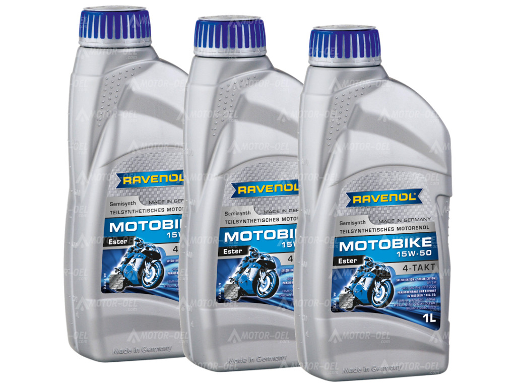 RAVENOL Motobike 4-T Ester SAE 15W-50 3 (3x1) Ltr.