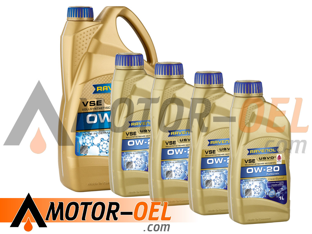 9 Liter (5L+4L) RAVENOL VSE SAE 0W-20 Motoröl, 1111112