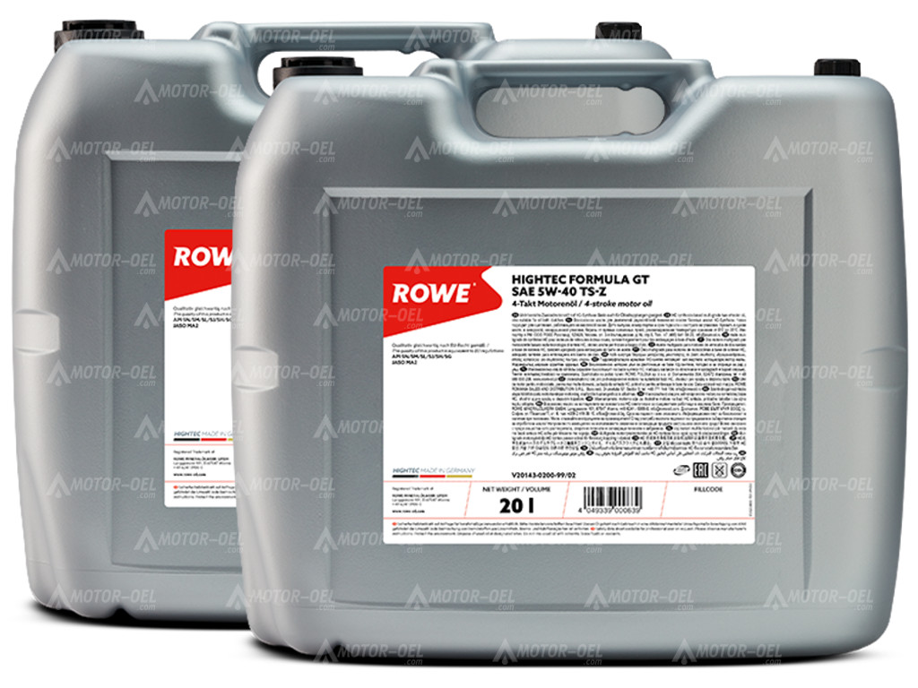 ROWE HIGHTEC FORMULA GT SAE 5W-40 TS-Z, 40 Liter (2x20L), 20143