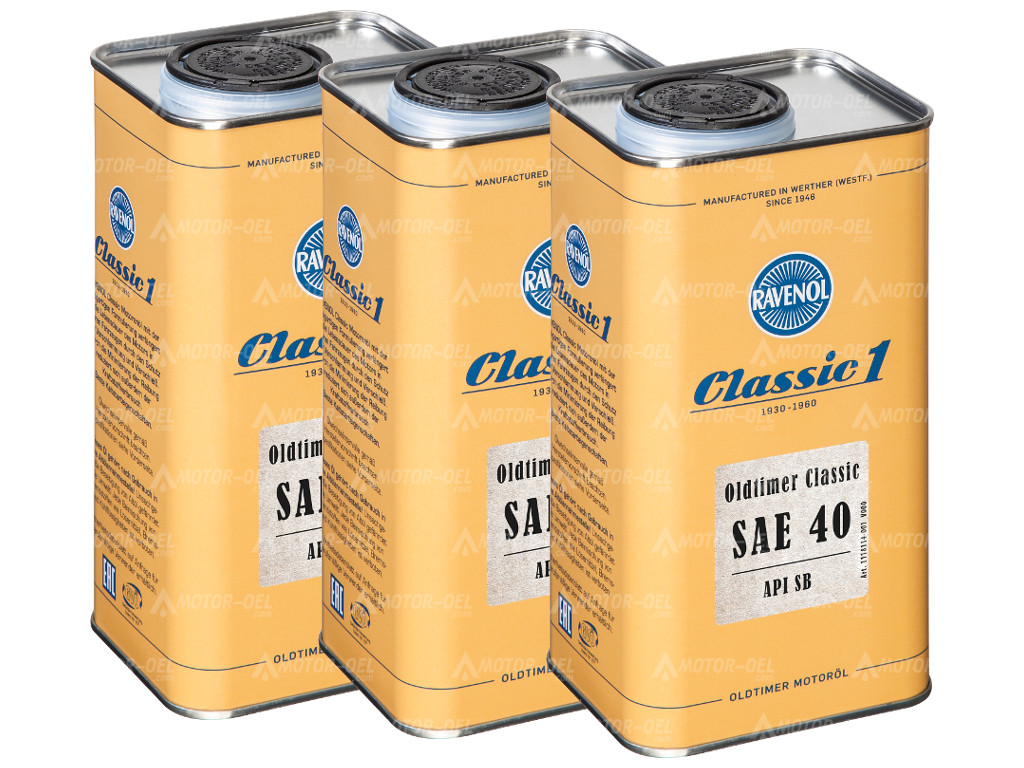 RAVENOL Oldtimer Classic SAE 40 API SB, 3 (3x1) Ltr.
