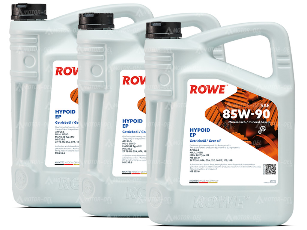 ROWE HIGHTEC HYPOID EP SAE 85W-90, 15 Liter (3x5L), 25005 ROWE HIGHTEC HYPOID EP SAE 85W-90, 15 Liter (3x5L), 25005