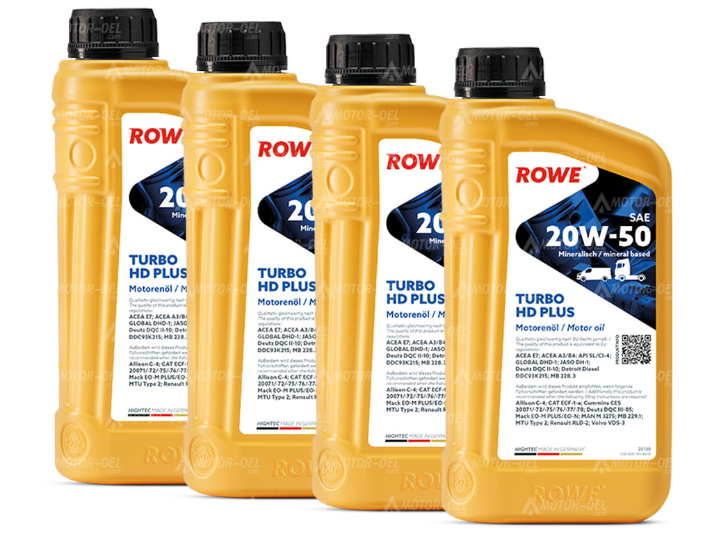 ROWE HIGHTEC TURBO HD SAE 20W-50 PLUS, 4 Liter (4x1L), 20130