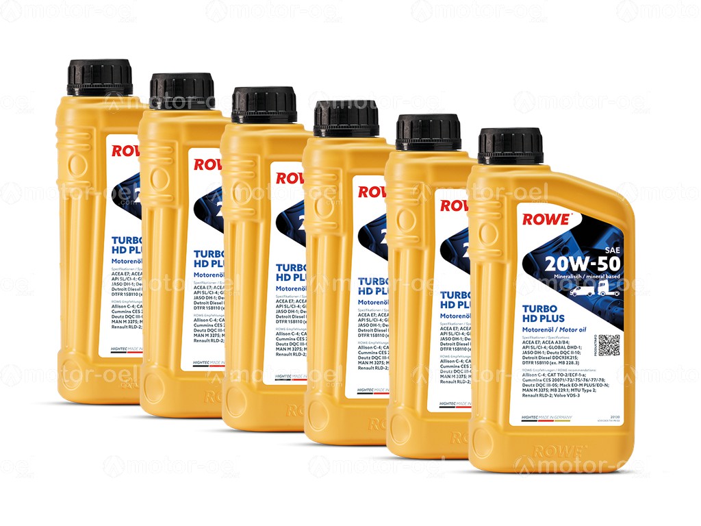 ROWE HIGHTEC TURBO HD SAE 20W-50 PLUS, 6 Liter (6x1L), 20130