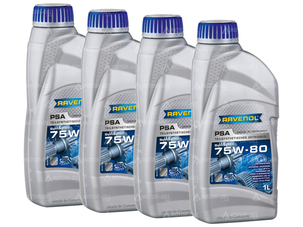 RAVENOL GETRIEBEÖL PSA SAE 75W-80, 4 (4x1) Ltr.