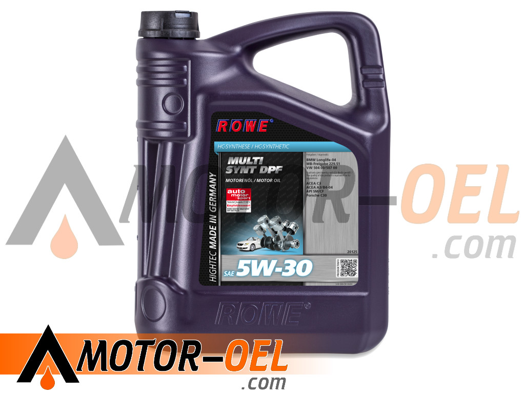 Ölwechsel Set ROWE HIGHTEC MULTI SYNT DPF SAE 5W-30, 5 Liter + Ölfilter ALCO SP-1356