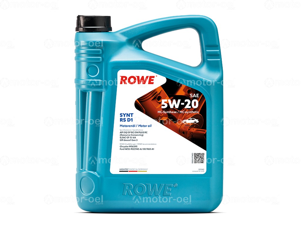 ROWE HIGHTEC SYNT RS D1 SAE 5W-20, 5 Liter, 20342