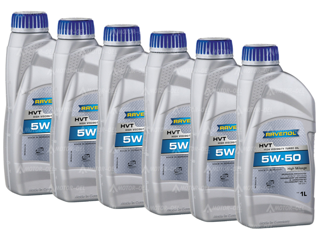 RAVENOL HVT High Viscosity Turbo Oil SAE 5W-50, 6 Liter (6x1L), 1116102
