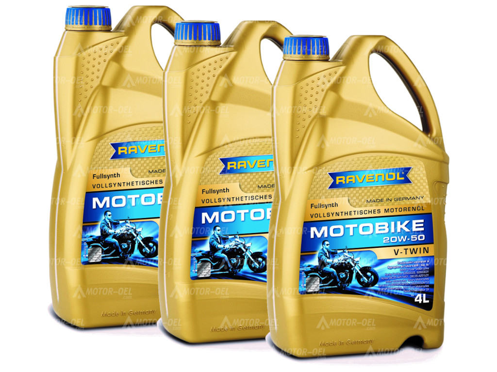 RAVENOL Motobike V-Twin SAE 20W-50 Fullsynth 12 (3x4) Ltr.