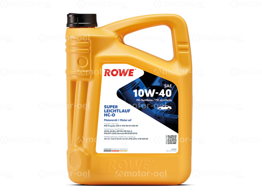 ROWE HIGHTEC SUPER LEICHTLAUF HC-O SAE 10W-40, 5 Liter, 20058