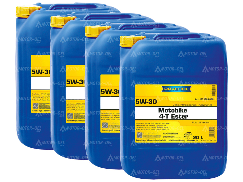 RAVENOL Motobike 4-T Ester SAE 5W-30 80 (4x20) Ltr.