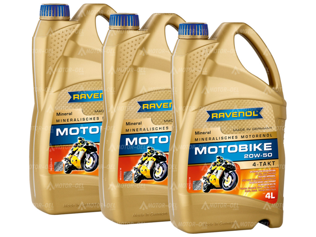 RAVENOL Motobike 4-T Mineral SAE 20W-50 12 (3x4) Ltr.